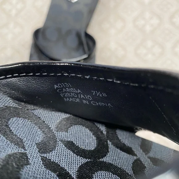 Coach Carissa Black Canvas Logo Wedges - Picture 9 of 9